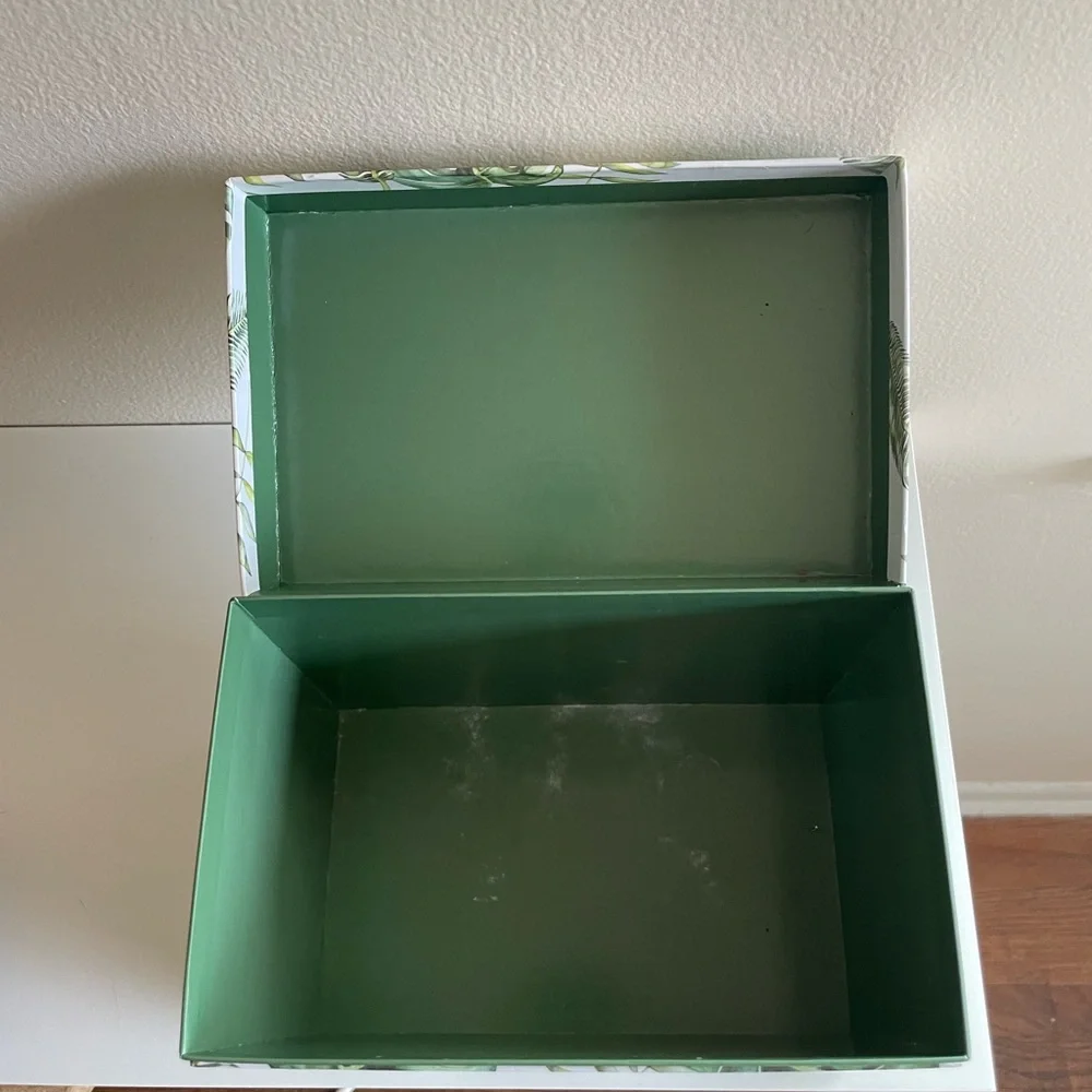 Tropical Leaf Print Storage Box